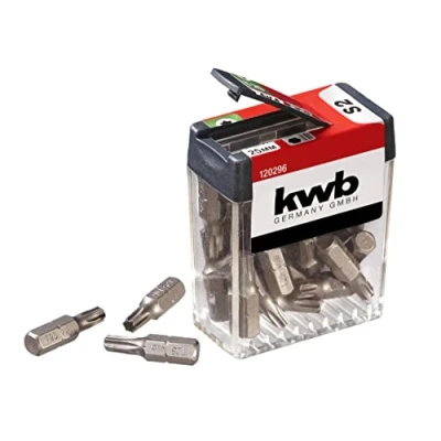 Image de kwb 25 x embouts T25 boîte distributrice (25 mm, C 6.3, ISO 1173, lot avantageux), 1 V, pièce