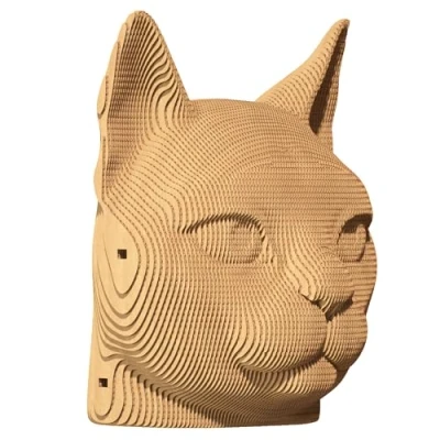 Image de Ensemble de Puzzle 3D CARTONIC Décoration intérieure Activité soirée Assemblez Le du Chat Cat Made from Recycled Cardboard