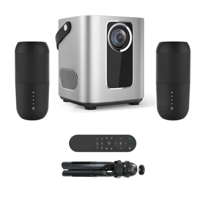Image de Vidéoprojecteur full HD 1080p Connecté Wifi 6000 Lumens + 2 Enceintes connectées Effet surround