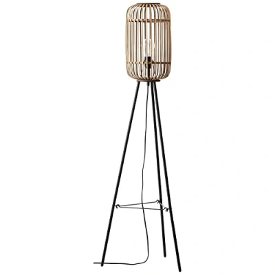 Image de BRILLIANT lampadaire Woodrow trois pieds brun clair 1x A60, E27, 60W, adapté aux lampes standard (non incluses) Échelle A ++ à E Avec pédale