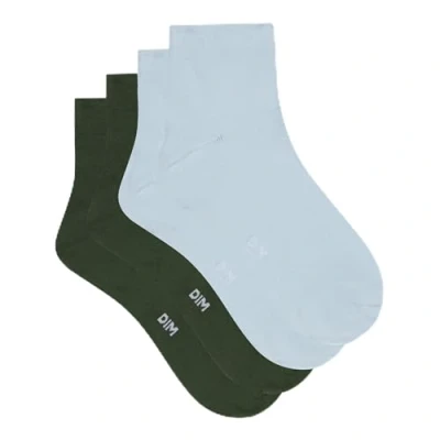 Image de DIM Socquettes Femme Skin Extra Douce Effet Seconde Peau x2, Vert/Bleu, Taille unique