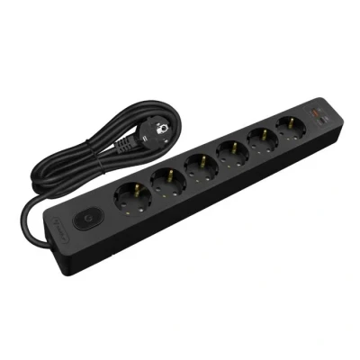 Image de Multiprise SELDUR G6TH32S 6 prises type F Interrupteur USB A+C 20W Câble 3m