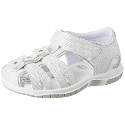 Image de Chicco Sandale avec Pratique Velcro, Confortables, Légères, Flexibles et Transpirantes Fille, Blanc (1), 32 EU, Conçu en Italie