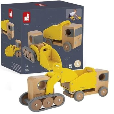 Image de Janod Bolid DUMP Truck AND Bulldozer Jeux de sable pour enfants, Taille: One Size, Multi coloured