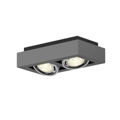 Image de Arcchio Plafonnier Ronka à intensité variable (Moderne) en Noir Aluminium e. a. pour Salon &amp; Salle manger (à 2 lampes, GU10), Luminaire Plafonnier, Lampe Plafond, Eclerage Eclairage