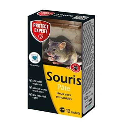 Image de PROTECT EXPERT SOURIPAT120 Anti Souris 12 Pates Lieux Secs &amp; Humides 120g Spécial Résistantes Efficacité Maximale Une Ingestion Suffit