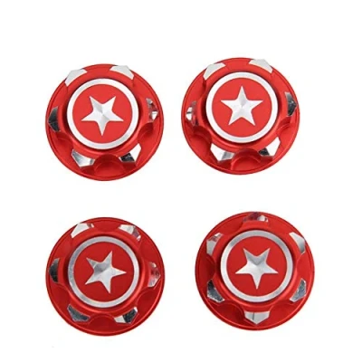 Image de Écrou de roue hexagonal Tbest, écrous hexagonale en alliage d&#039;aluminium 4 pièces réglés pour voiture RC X MAXX Summit Traxxas(rouge)