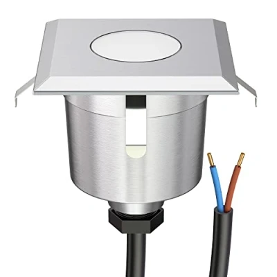 Image de ledscom.de lampe LED encastrée dans le sol AGENA pour l&#039;extérieur, IP65, inox, carrée, 6 x 6cm, blanc chaud, lampes, LED, extérieur, de jardin, chemin, lumière d&#039;orientation,