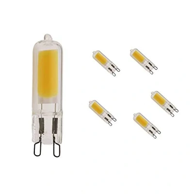 Image de Mengjay Lot de 5 ampoules LED G9 3,5 W Blanc chaud 3000 K 400 lm Remplace les halogènes 30 220 V Corps en verre Angle 360