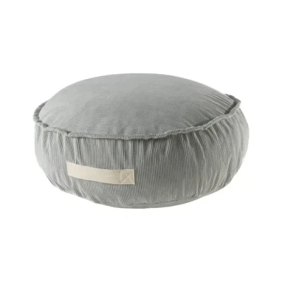 Image de MeowBaby® Pouf pour Enfants, Rond, Velours Côtelé, Gris