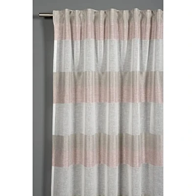 Image de GARDINIA Rideau à Passants Dissimulés et Galon Fronceur, Etamine, Translucide Opaque, Vieux Rose, 140 x 245 cm