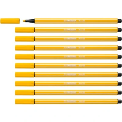 Image de Feutre dessin STABILO Pen 68 Lot x 10 feutres de coloriage pointe moyenne Jaune (68/44)
