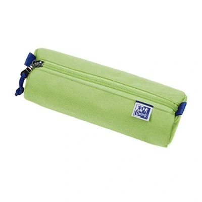 Image de Oxford Trousse à Crayons en Polyester Durable Ronde Grande Taille Vert Clair, 22x7x9cm,