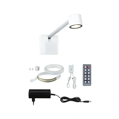 Image de Paulmann 95576 LED kit Adelia 370lm INCL. 1x4,5 gradable Éclairage du Tableau 2700 K Blanc Chaud Lampe Murale, Aluminium, 4.5 W, Alu brossé