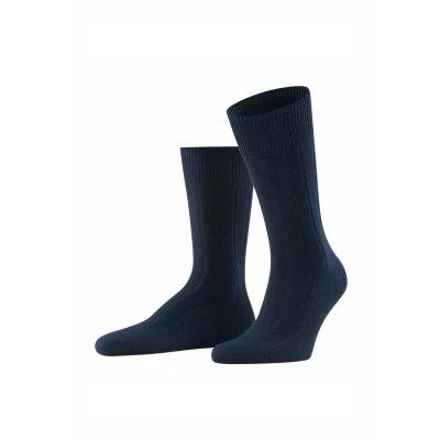 Image de FALKE Lhasa Rib M So Paire de Chaussettes en Cachemire uni, Bleu (Dark Navy 6375) Respectueux l&#039;environnement, 39 42 Hommes