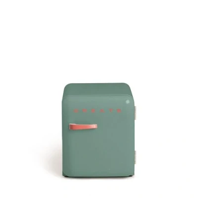 Image de CREATE / RETRO FRIDGE 50 TERRACOTA/Réfrigérateur vert sauge poignée brique/ 85W, minibar, une étagère, design rétro, cm, deux étagères, capacité de 48L, basse consommation, 50x44x49,8 cm