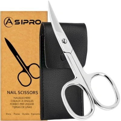Image de ASIPRO Ciseaux Ongles Professionnel avec Étui, Pieds, Multi Usages Petits a aussi pour Sourcils et Cils, à de Mains Pieds