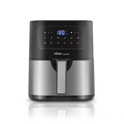 Image de Ufesa Condor, Friteuse Air Fryer 4.5L, Inox, 10 programmes, 1600W, Digital, Minuterie, Température 80ºC 200ºC, Sans BPA Ni PFOA, Plateau et Bol Anti adhérent
