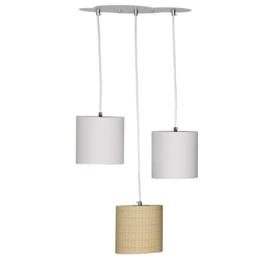 Image de Sauthon Suspension Lumineuse Trio Plafonnier en Coton Beige