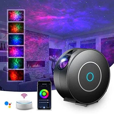 Image de SUPPOU Projecteur LED Alexa ciel étoilé, Smart Veilleuse 3D Galaxy étoilé Lampe pour enfants adultes avec variateur RG/contrôle vocal/connexion WiFi/compatible Google Assistant