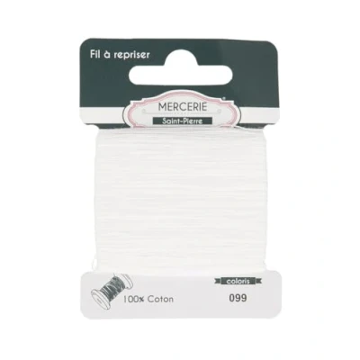 Image de Fil à repriser coton 60 mètres blanc