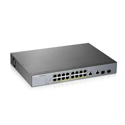 Image de Zyxel Switch 16 ports Gigabit Smart Managed PoE+ avec une réserve de 250 watts et 2 Combo gestion Cloud Nebula, Long Range PoE [GS1350 18HP]