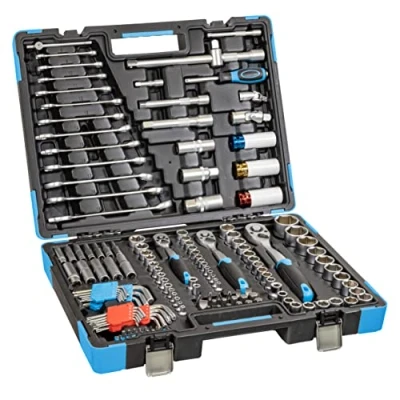 Image de Güde 39003 GWZK 157 Mallette à outils pièces en acier chrome vanadium dans un coffret pratique