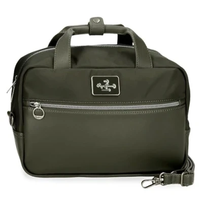 Image de Pepe Jeans Christine Trousse de Toilette Verte 31 x 21 15 cm Polyester avec détails en Cuir synthétique by Joumma Bags, Vert, Talla única,