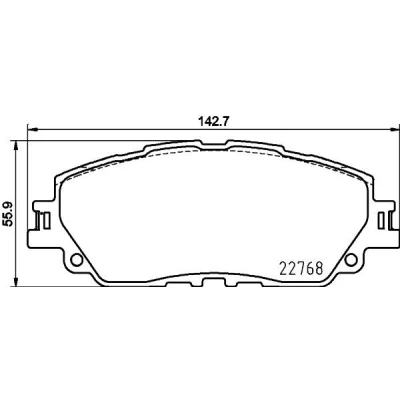Image de HELLA 8DB 355 036 511 Jeu de plaquettes frein non préparé pour indicateur d&#039;usure TOYOTA: C HR, RAV4 V, Camry VIII Berline, LEXUS: UX, ES VII