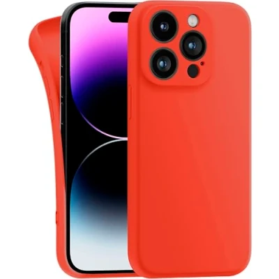 Image de MyGadget Coque Compatible avec Apple iPhone 14 Pro Case TPU Souple &amp; Soft Cover Protection Extra Fine Légère Étui Coloré Anti Choc et Rayures Orange