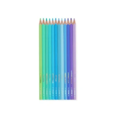Image de Legami Lot de 12 crayons couleur, Mina douce et résistante, excellente température, étui inclus, 0,6 x 15,2 cm, palette océan