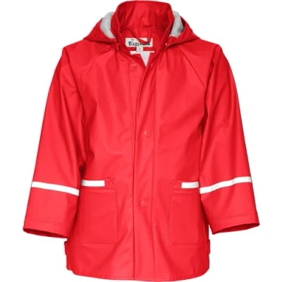 Image de Playshoes Mixte bébé Regenjacke Basic Manteau Imperm able, Rouge (Red), 10 ans EU