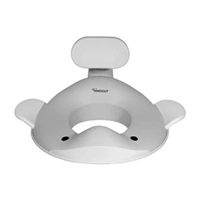 Image de Kindsgut Réducteur de toilette baleine pour enfants, conception adaptée aux dans des couleurs subtiles et modernes, sans substances nocives adapté gris clair