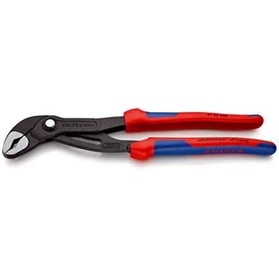 Image de Knipex Cobra® Pince multiprise de pointe grise atramentisée, avec gaines bi matière 300 mm (carte LS/blister) 87 02 SB