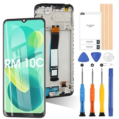 Image de pour Écran Xiaomi Redmi 10C, LCD Tactile Digitizer Assemblée de Remplacement avec Outils Inclus, Modèle: 220333QAG 220333QBI (Noir Cadre)
