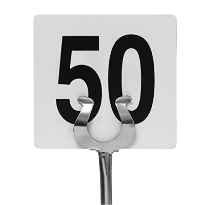 Image de Olympia numéros de table 1 50, 95(H) x 105(W)mm, plastique durable facile à nettoyer, double face, utiliser avec des supports table, quantité par paquet : GB629