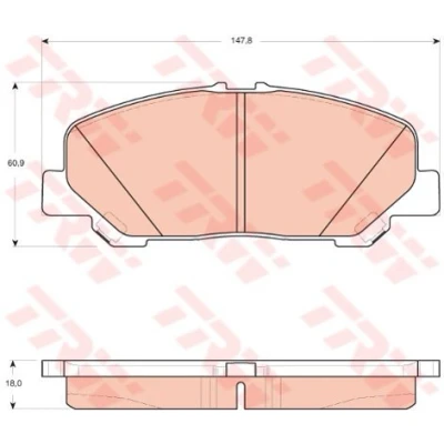 Image de TRW GDB3455 Jeu de plaquettes frein non préparé pour indicateur d&#039;usure