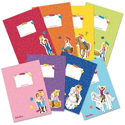 Image de Papierdrachen 8 couvertures de cahier en papier haute qualité pour enfants DIN A5 motif Bibi et Tina protège idéal l&#039;école couverture 250g/m² set numéro 10