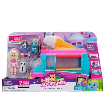 Image de Adopt Me! Camion à crème glacée Véhicule transformant avec lumières et Sons Jeu en Ligne Code Article virtuel Exclusif Inclus