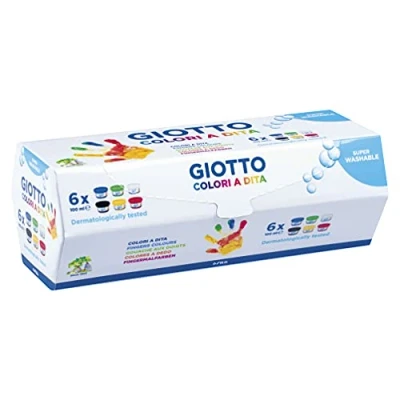 Image de GIOTTO Gouache aux doigts Set 6 pots 100 ml assortis