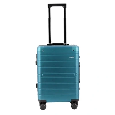 Image de Alumaxx 45189 Gravity Valise à roulettes en aluminium avec 4 Doubles 360 Bleu 56 x 37 21 cm, Bleu, ca. Chariot de Voyage