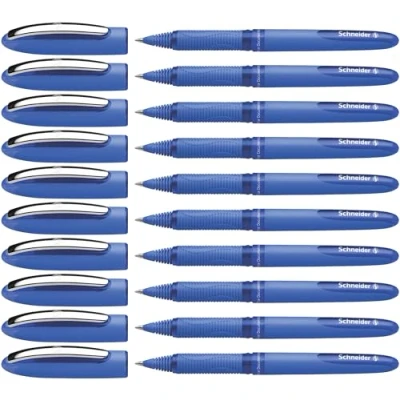 Image de Schneider One Hybrid C (Stylos rollers à encre liquide, non rétractable, épaisseur de trait: 3 mm, Bleu) Lot 10