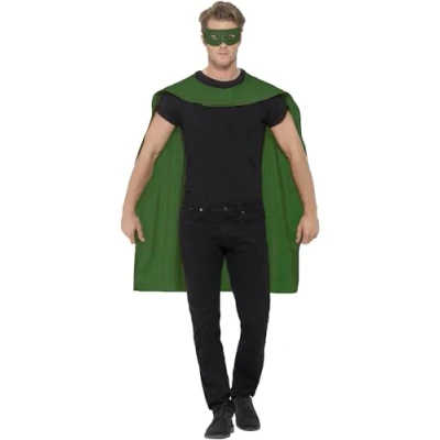 Image de Smiffys Cape, Vert, avec masque pour les yeux