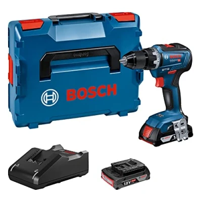 Image de Bosch Professional 18V System perceuse visseuse sans fil GSR 55 (avec 2 batteries 2,0 Ah, chargeur GAL 40, dans L BOXX 136)
