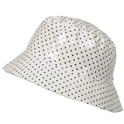 Image de TOUTACOO, Bob de Pluie Vinyle Imperméable, 04 blanc À Pois, Taille unique
