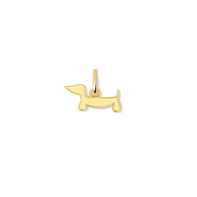 Image de SINGULARU Charm Mini Teckel Émail Jaune. Laiton avec finition plaqué or 18 kt. Pendentif émail coloré. Bijoux pour femme