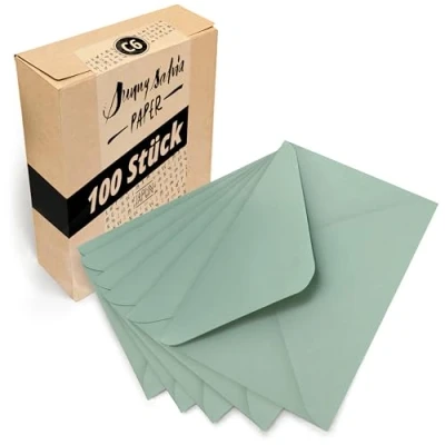 Image de Japun enveloppes (100 pièces) en papier, enveloppe, enveloppe sans fenêtre DIN C6 162 x 114 mm vert