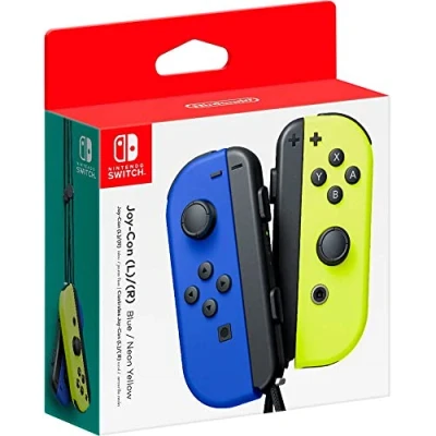 Image de Paire de manettes Joy Con Gauche Bleue &amp; Droite Jaune Néon (SWITCH)