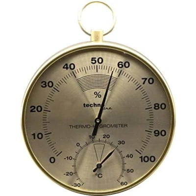 Image de Technoline WA 3055 Thermomètre hygromètre analogique élégant en laiton