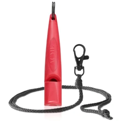 Image de ACME sifflet pour Chien n 211,5 (Mise à Jour 2023) avec Bande de Gratuite en Noir Mat Alpha Idéal Le Rappel Grande portée Norme fréquence (Rouge Carmine)